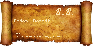 Bodosi Bazsó névjegykártya
